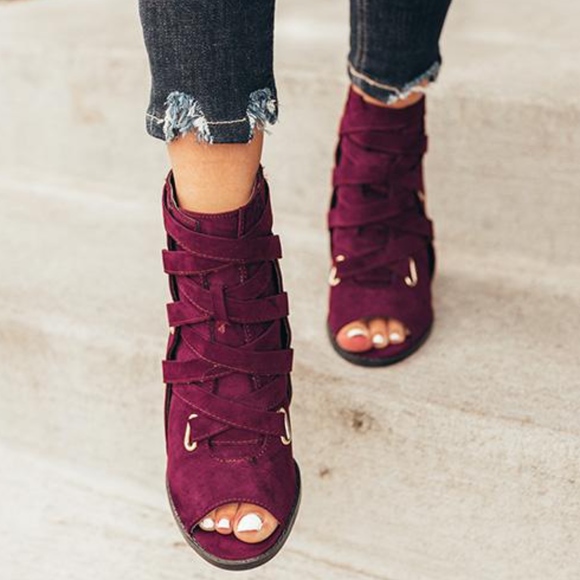 NYA Lace up Bootie - WINE - Picture 2 of 2